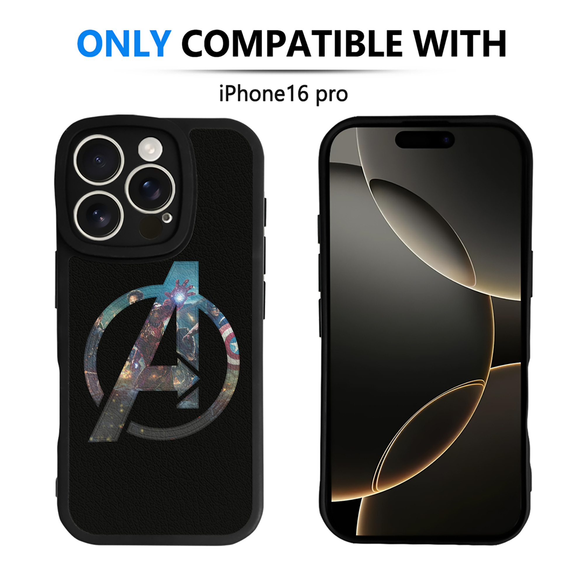 （画像用） アベンジャーズ The Avengers 【iPhone 16シリーズ対応】シリコンスマホケース（レザー調） 材質：シリコン